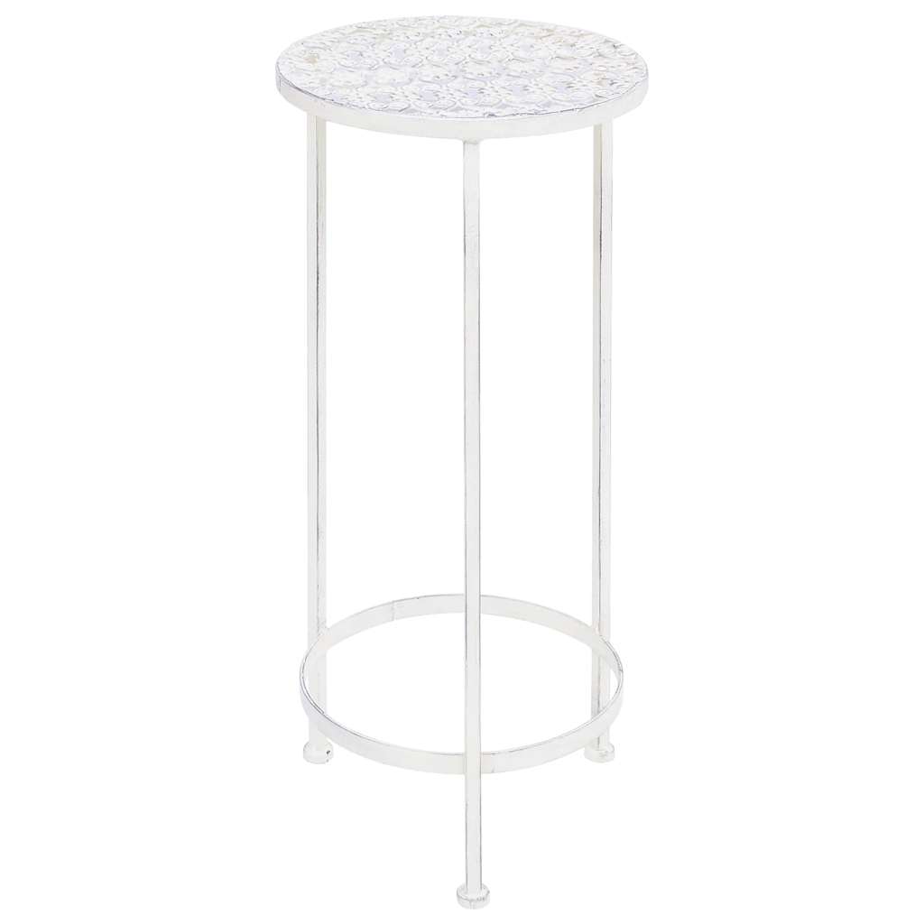 vidaXL Plant Stand Set 3 Pieces Vintage Style Metal Antique White 2