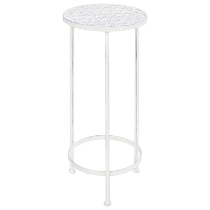 vidaXL Plant Stand Set 3 Pieces Vintage Style Metal Antique White 2