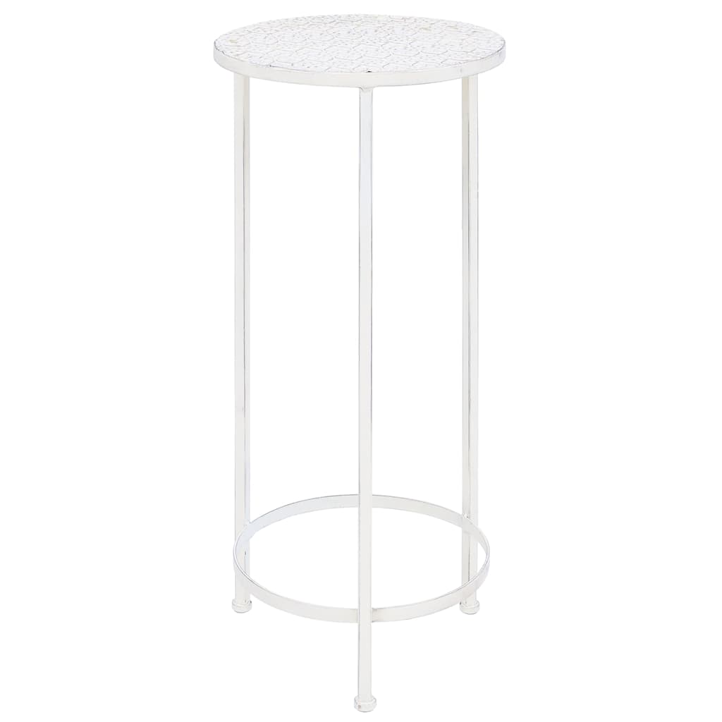 vidaXL Plant Stand Set 3 Pieces Vintage Style Metal Antique White 4