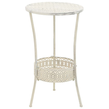vidaXL Table | White | Metal | Small | Bistro Table | Round | Vintage 1
