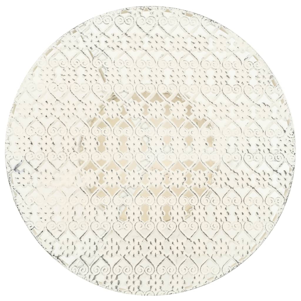 vidaXL Table | White | Metal | Small | Bistro Table | Round | Vintage 2