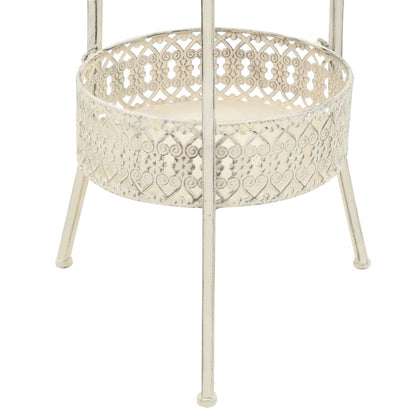 vidaXL Table | White | Metal | Small | Bistro Table | Round | Vintage 5