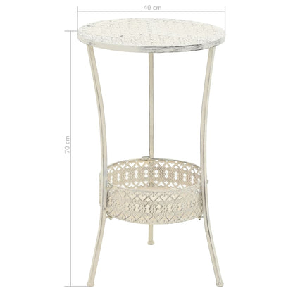 vidaXL Table | White | Metal | Small | Bistro Table | Round | Vintage 6