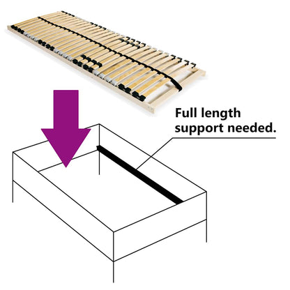 vidaXL Slatted Bed Base without Mattress with 28 Slats 7 Zones 90x200 cm 3