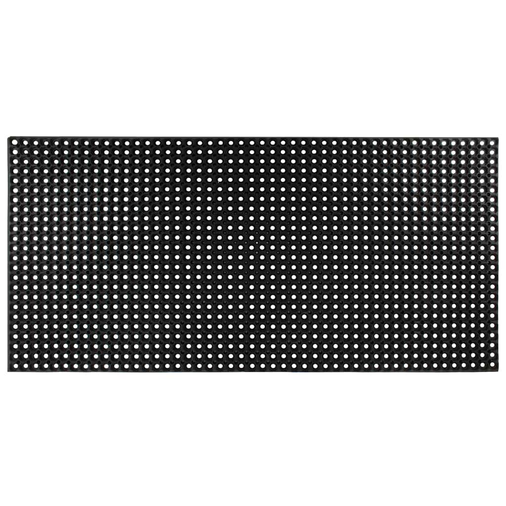 vidaXL Doormat | Black | 100% Rubber | 100x150 cm | Non-slip | Doormat 1