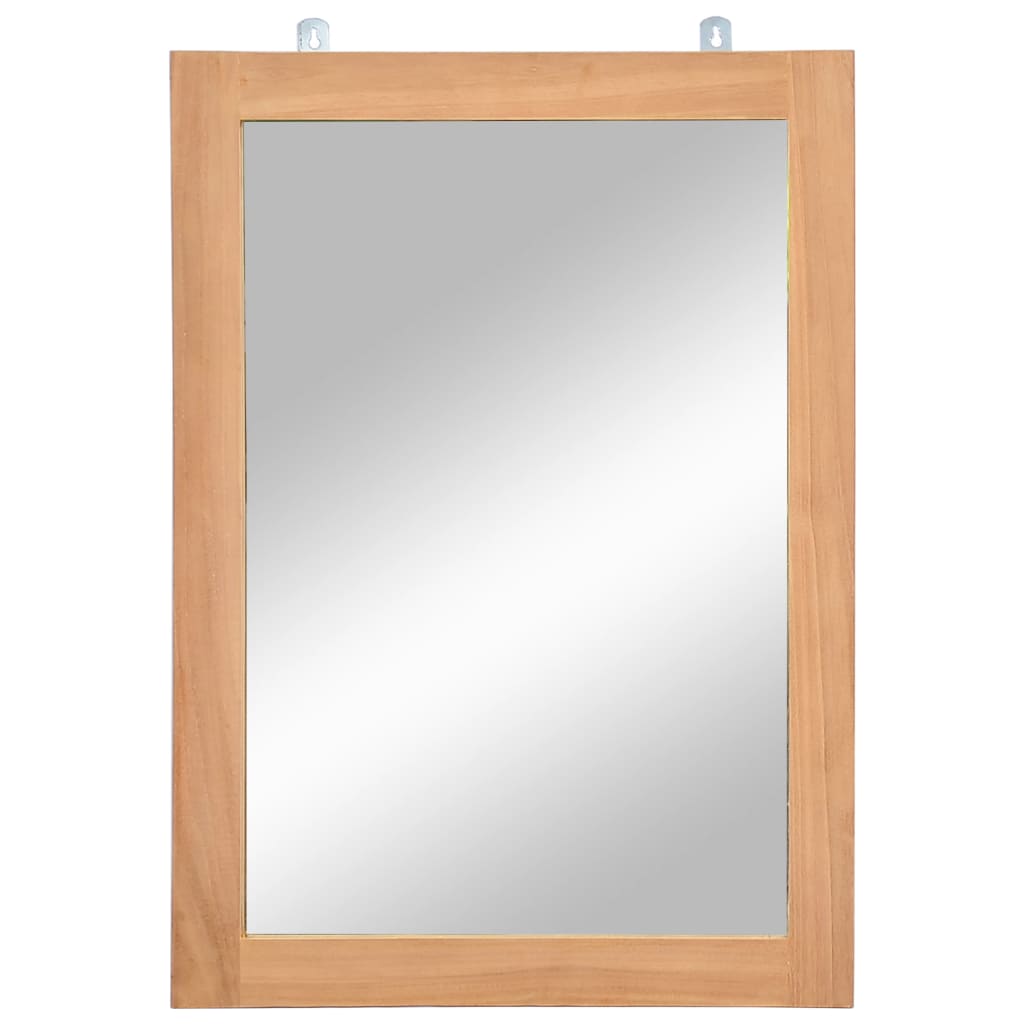 vidaXL Mirror | Natural wood | Solid teak wood and glass | 50x70 cm 1