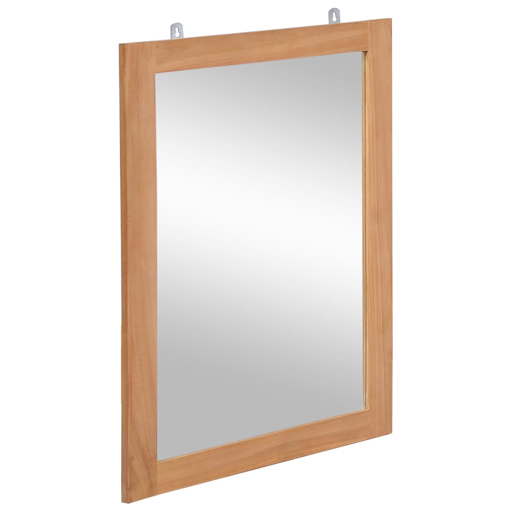 vidaXL Mirror | Natural wood | Solid teak wood and glass | 50x70 cm 3