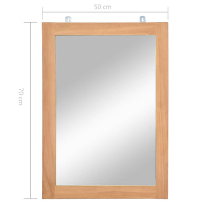 vidaXL Mirror | Natural wood | Solid teak wood and glass | 50x70 cm 6