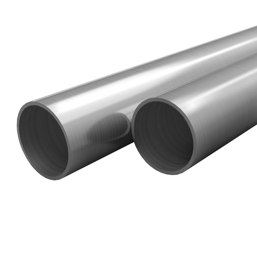 143192 vidaXL 2 pcs Stainless Steel Tubes Round V2A 2m Ø42x1,8mm 1