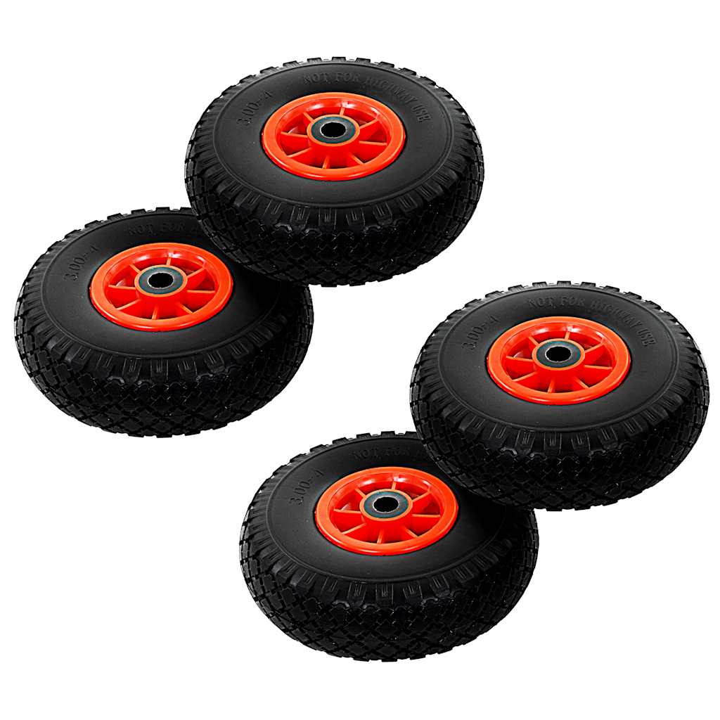 vidaXL Sack Truck Wheels 4 pcs Solid PU 3.00-4 (260x85) 1