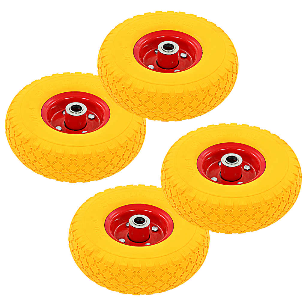 vidaXL Sack Truck Wheels 4 pcs Solid PU 3.00-4 (245x82) 1