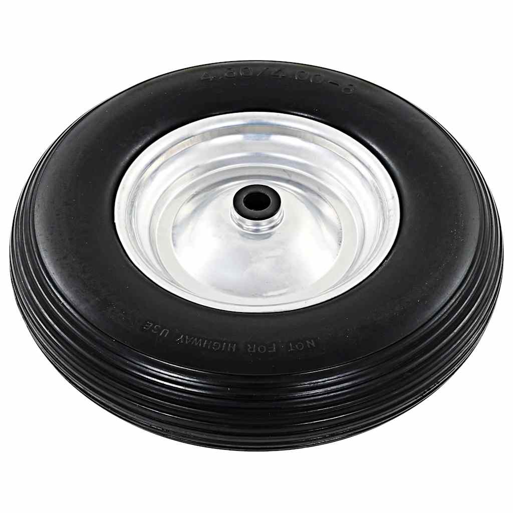 vidaXL Wheelbarrow Wheels 2 pcs with Axles Solid PU 4.00-8 390 mm 3