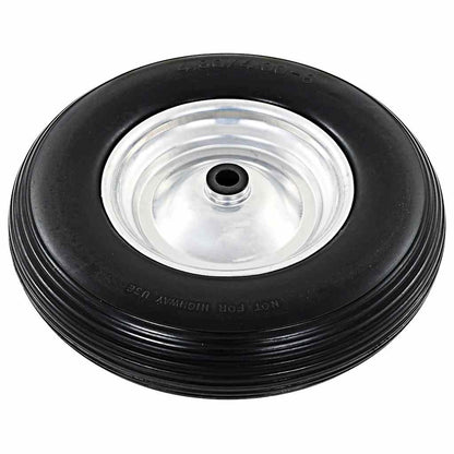 vidaXL Wheelbarrow Wheels 2 pcs with Axles Solid PU 4.00-8 390 mm 3
