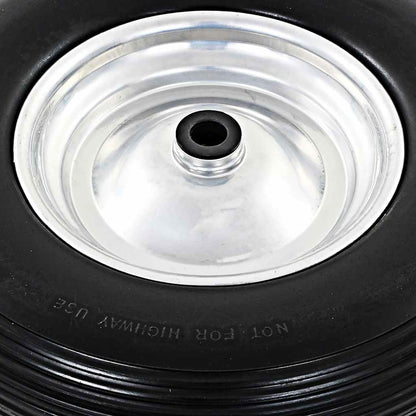 vidaXL Wheelbarrow Wheels 2 pcs with Axles Solid PU 4.00-8 390 mm 5