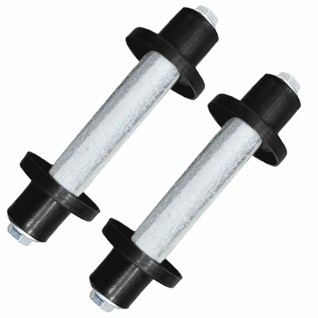 vidaXL Wheelbarrow Wheels 2 pcs with Axles Solid PU 4.00-8 390 mm 6