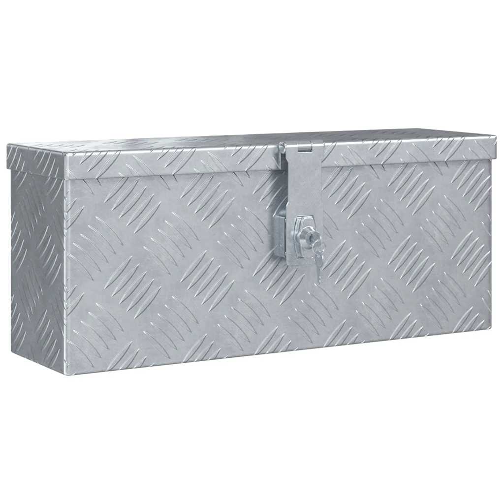 vidaXL Aluminium Box 48.5x14x20 cm Silver 2
