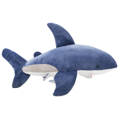 vidaXL White Shark Cuddly Toy Plush Blue and White 2
