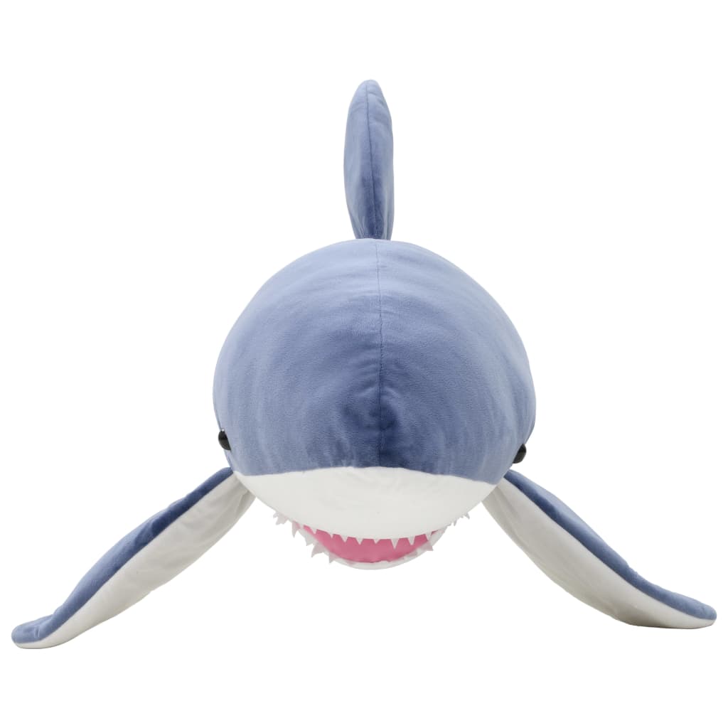 vidaXL White Shark Cuddly Toy Plush Blue and White 3