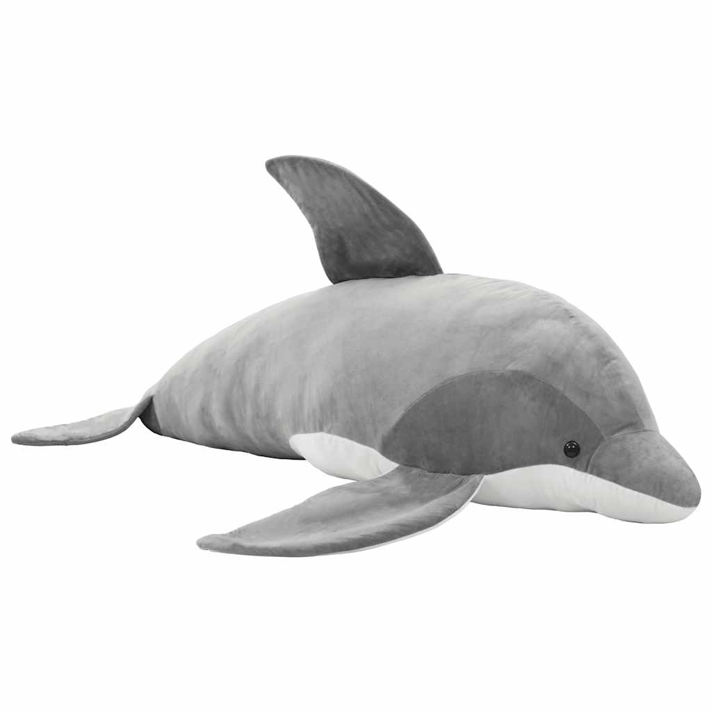 vidaXL Dolphin Cuddly Toy Plush Grey 2