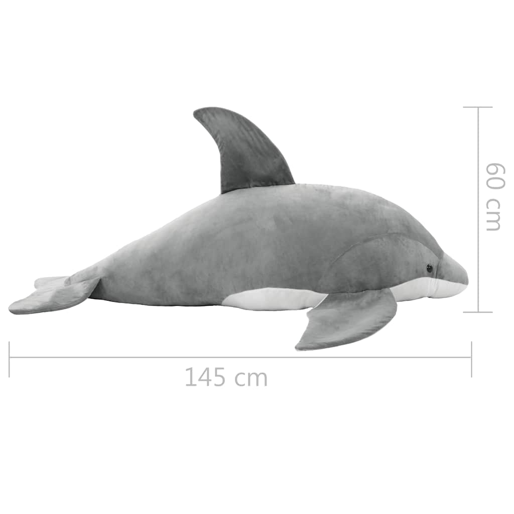 vidaXL Dolphin Cuddly Toy Plush Grey 5