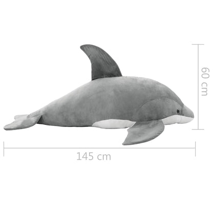 vidaXL Dolphin Cuddly Toy Plush Grey 5