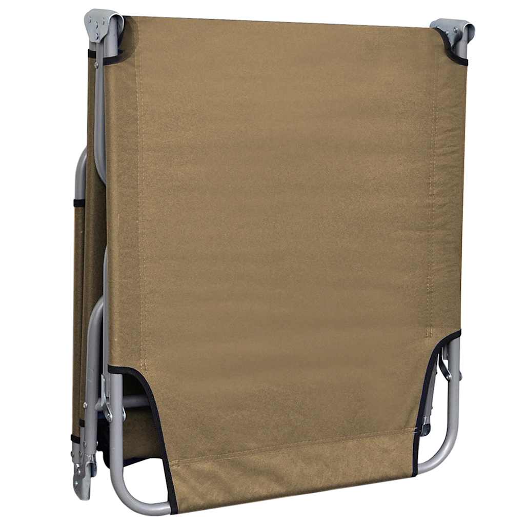 vidaXL Foldable Sunlounger with Adjustable Backrest Taupe 4