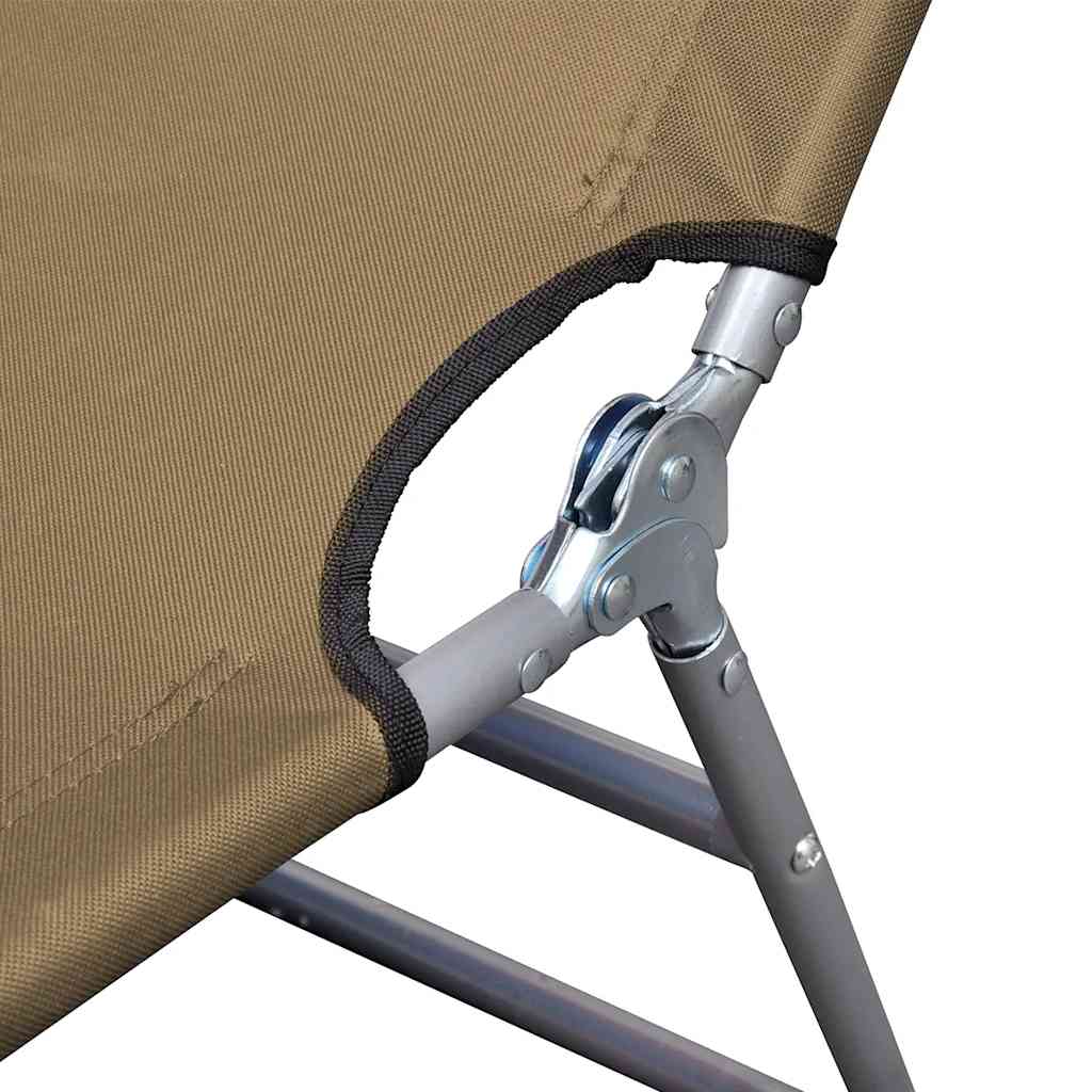 vidaXL Foldable Sunlounger with Adjustable Backrest Taupe 5