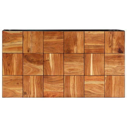 vidaXL Coffee Table | Brown and Black | Solid Acacia Wood and Steel | Standard 4