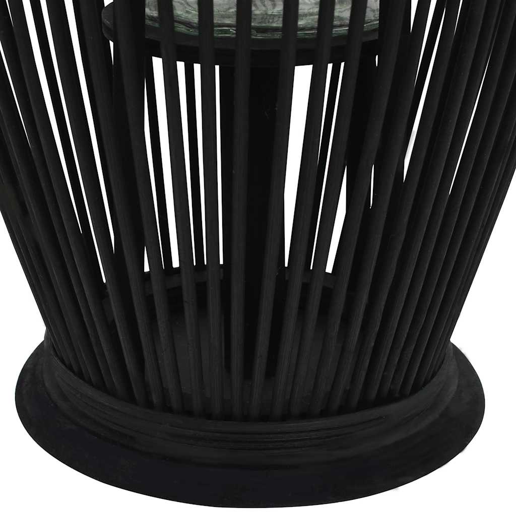 vidaXL Hanging Candle Lantern Holder Bamboo Black 60 cm 3