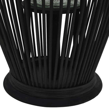 vidaXL Hanging Candle Lantern Holder Bamboo Black 60 cm 3