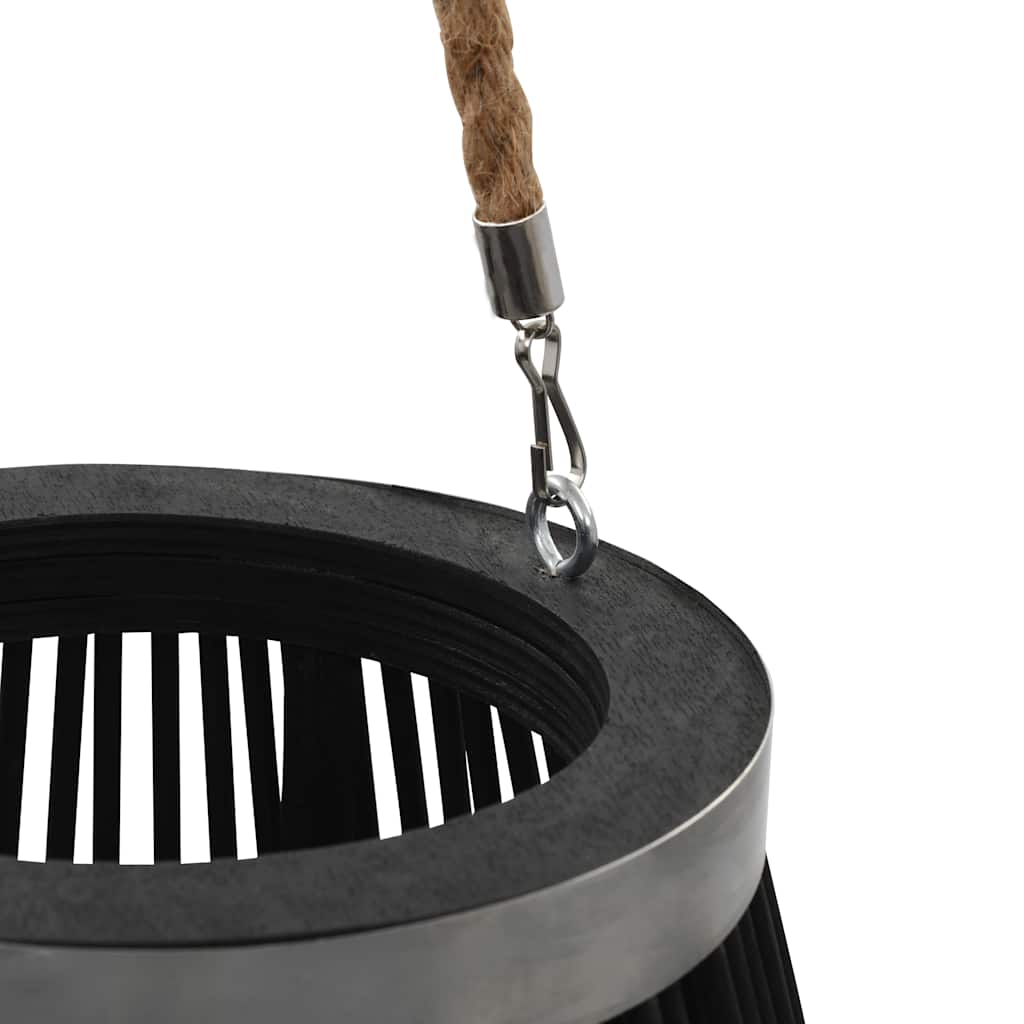 vidaXL Hanging Candle Lantern Holder Bamboo Black 60 cm 4