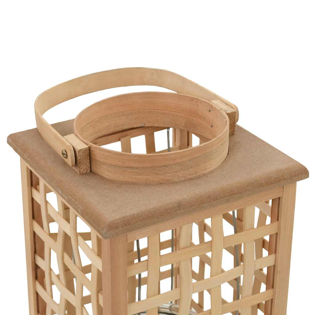 vidaXL Hanging Candle Lantern Holder Bamboo Natural 3