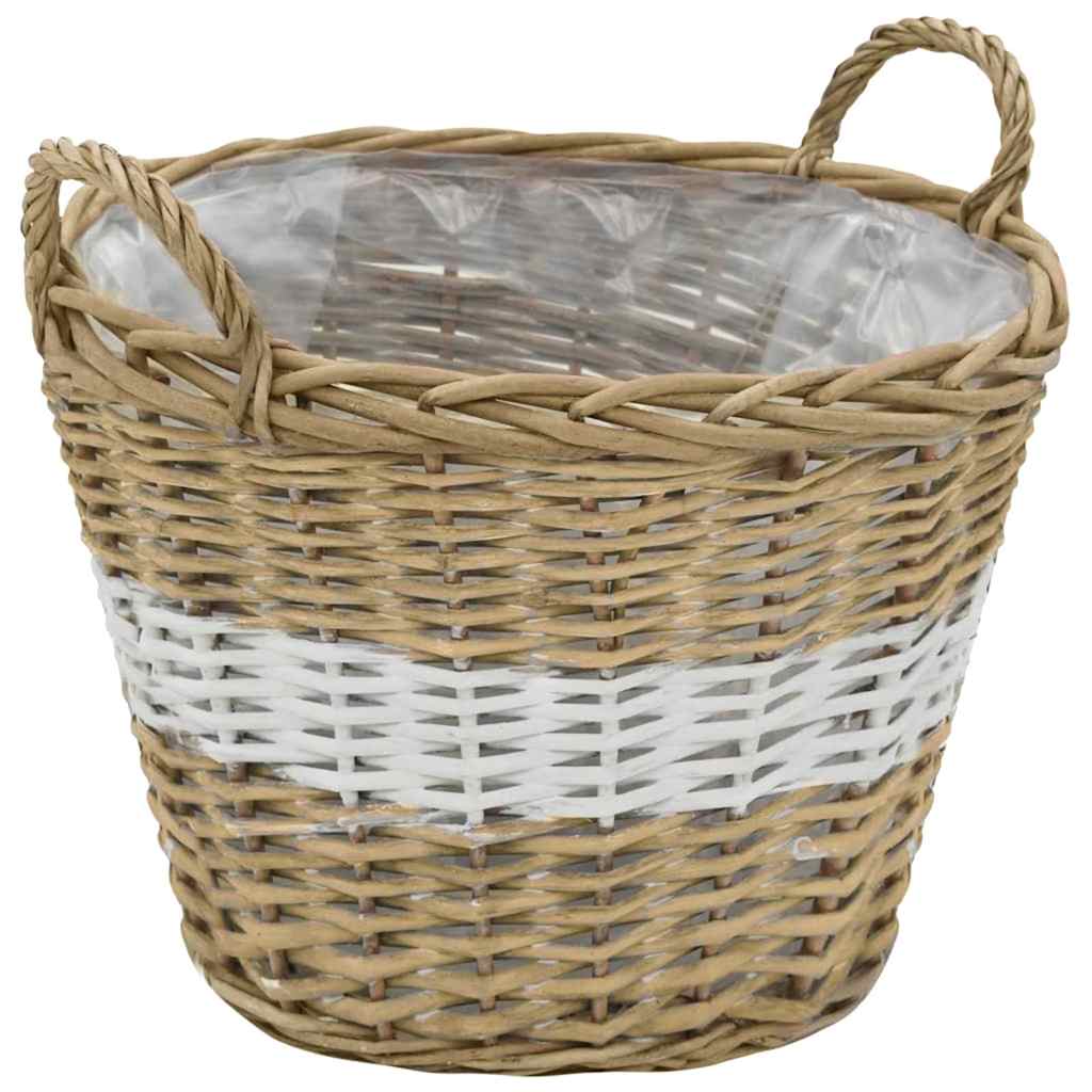 vidaXL Raised Bed | Set of 4 | Brown and white | Wicker and polyethylene 4