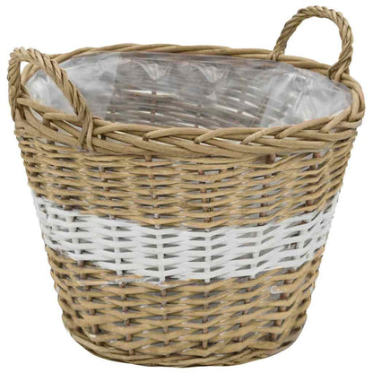 vidaXL Raised Bed | Set of 4 | Brown and white | Wicker and polyethylene 4