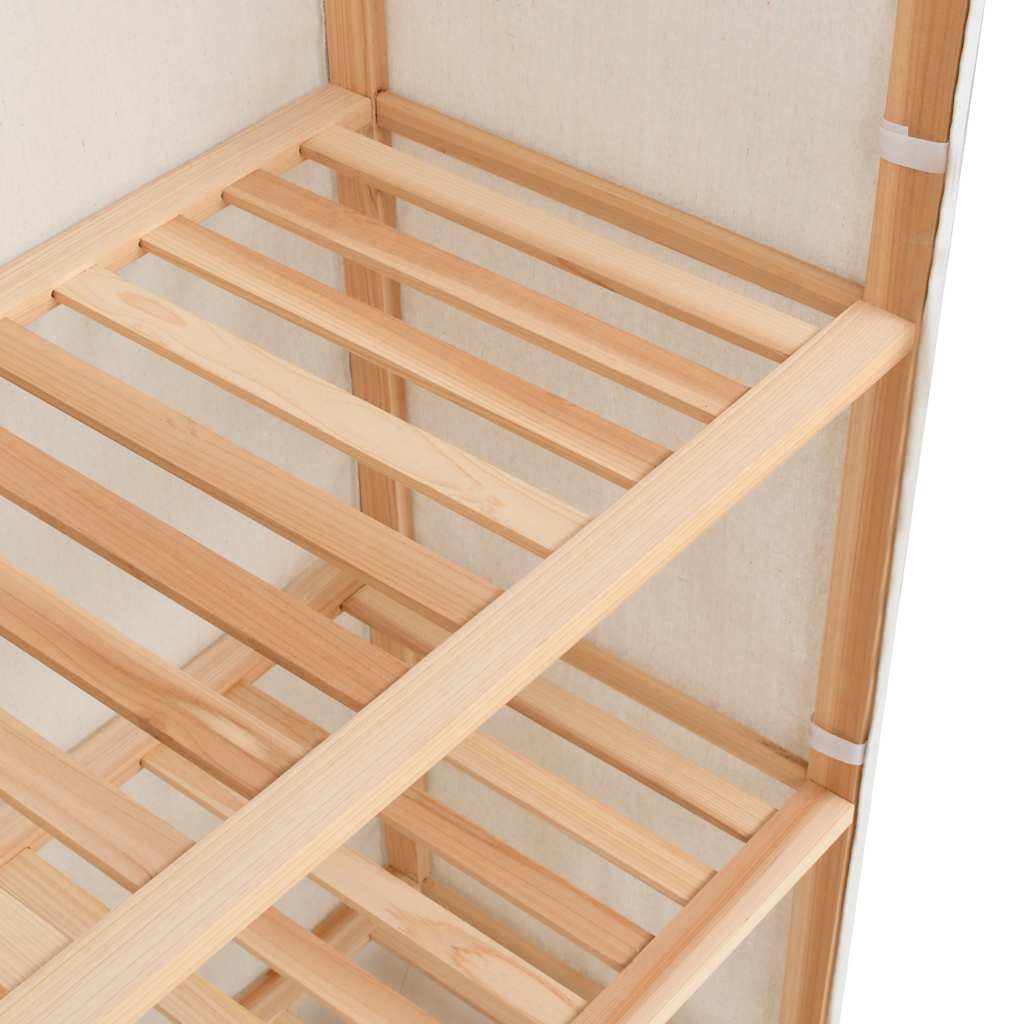 vidaXL Wardrobe | White | Solid fir wood and fabric | 79x40x170 cm 6