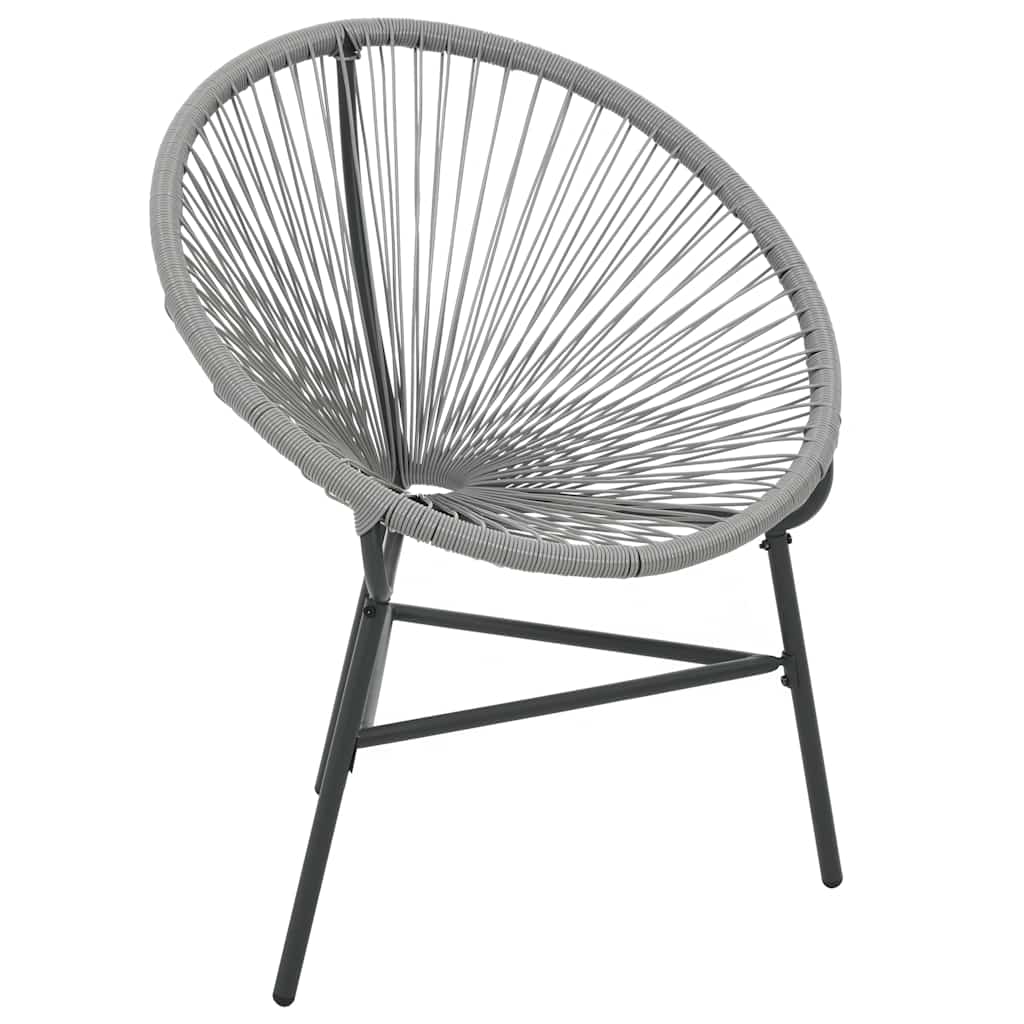 vidaXL Garden Moon Chair Poly Rattan Grey 2