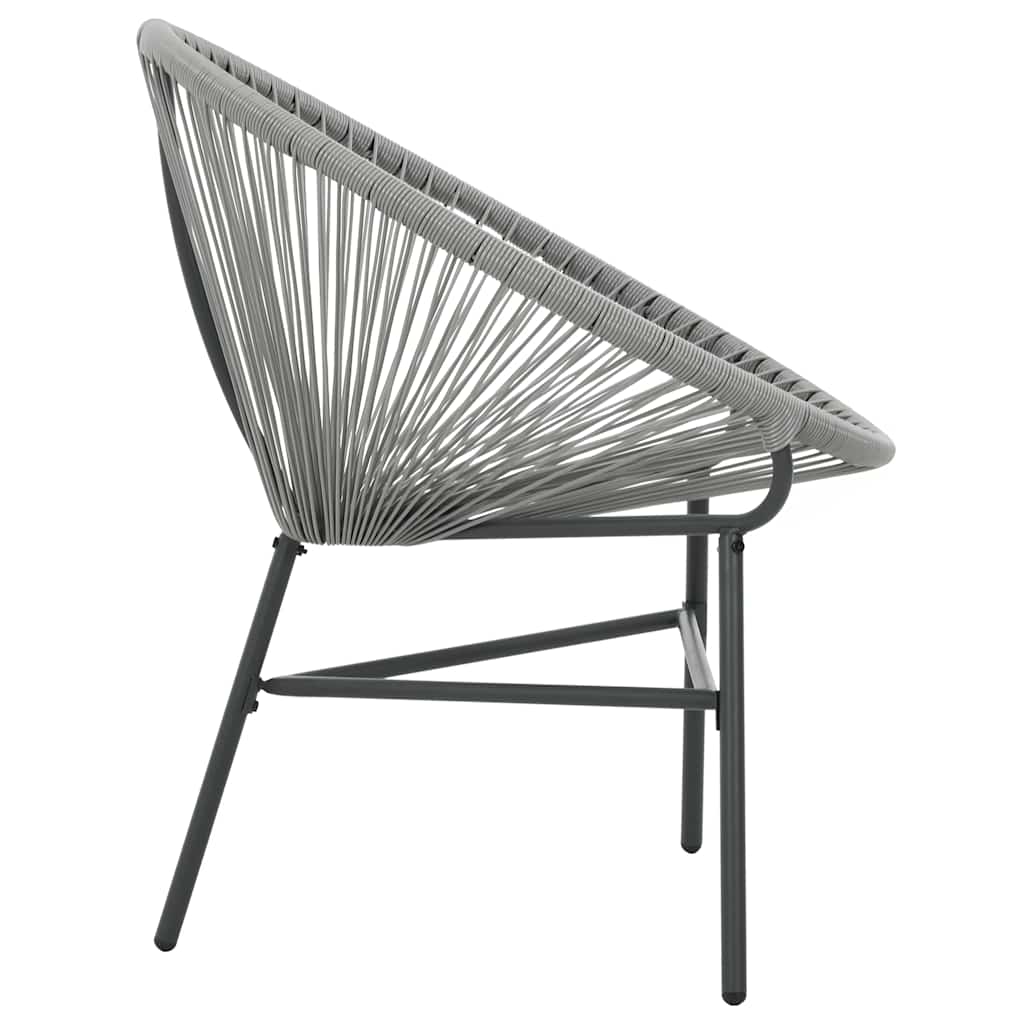 vidaXL Garden Moon Chair Poly Rattan Grey 3