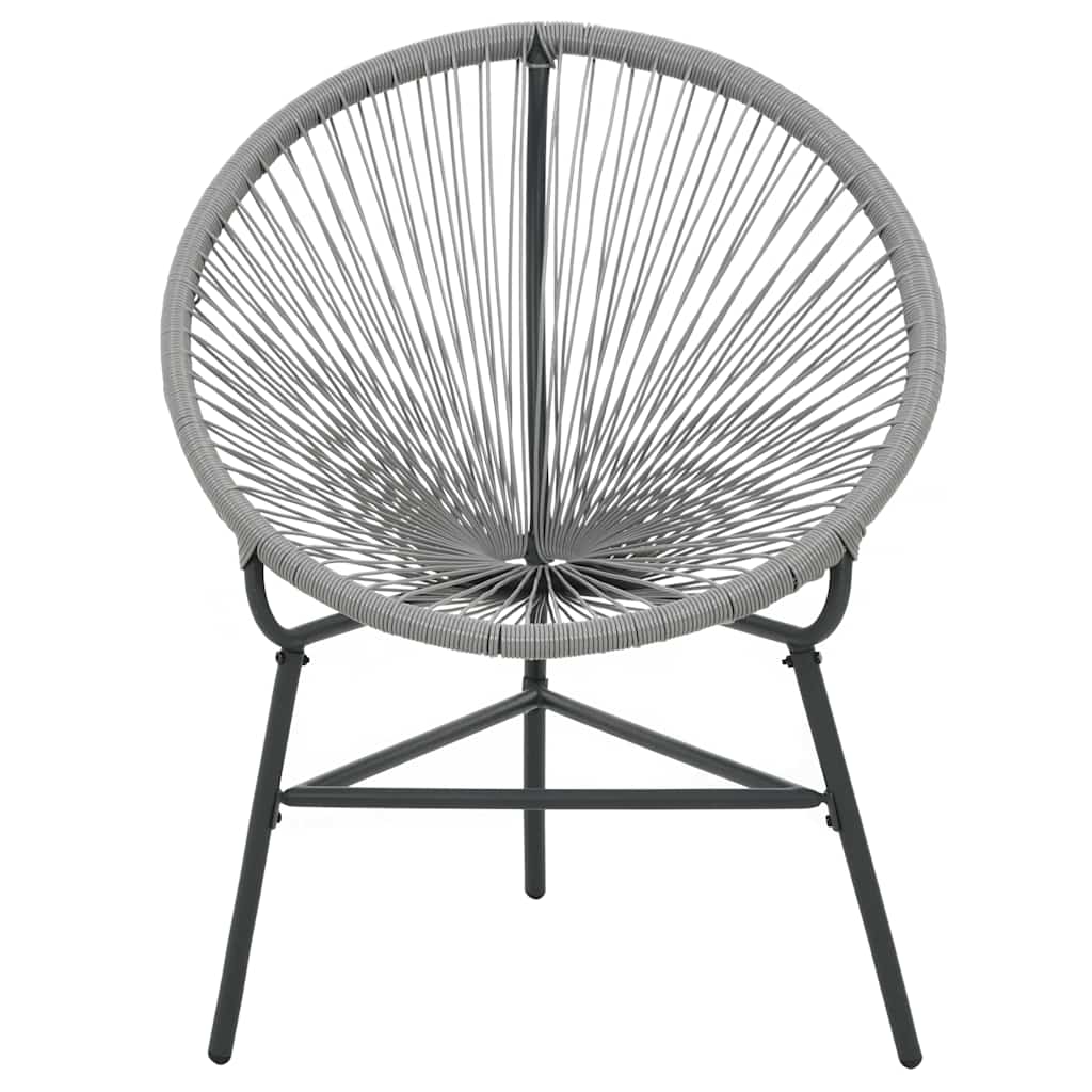 vidaXL Garden Moon Chair Poly Rattan Grey 4