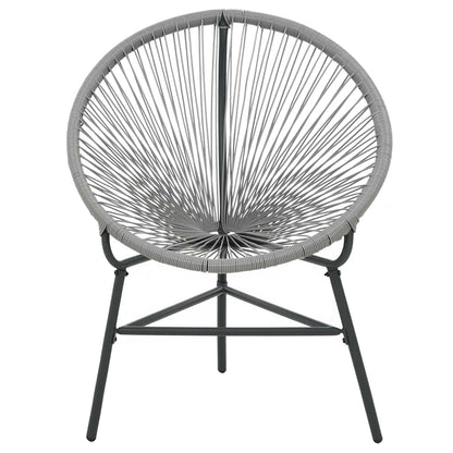 vidaXL Garden Moon Chair Poly Rattan Grey 4