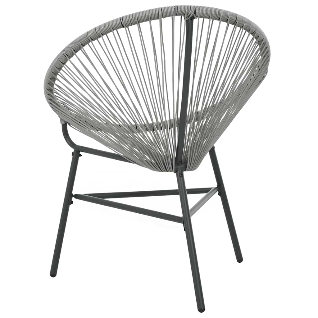vidaXL Garden Moon Chair Poly Rattan Grey 5