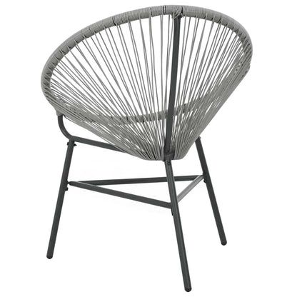vidaXL Garden Moon Chair Poly Rattan Grey 5