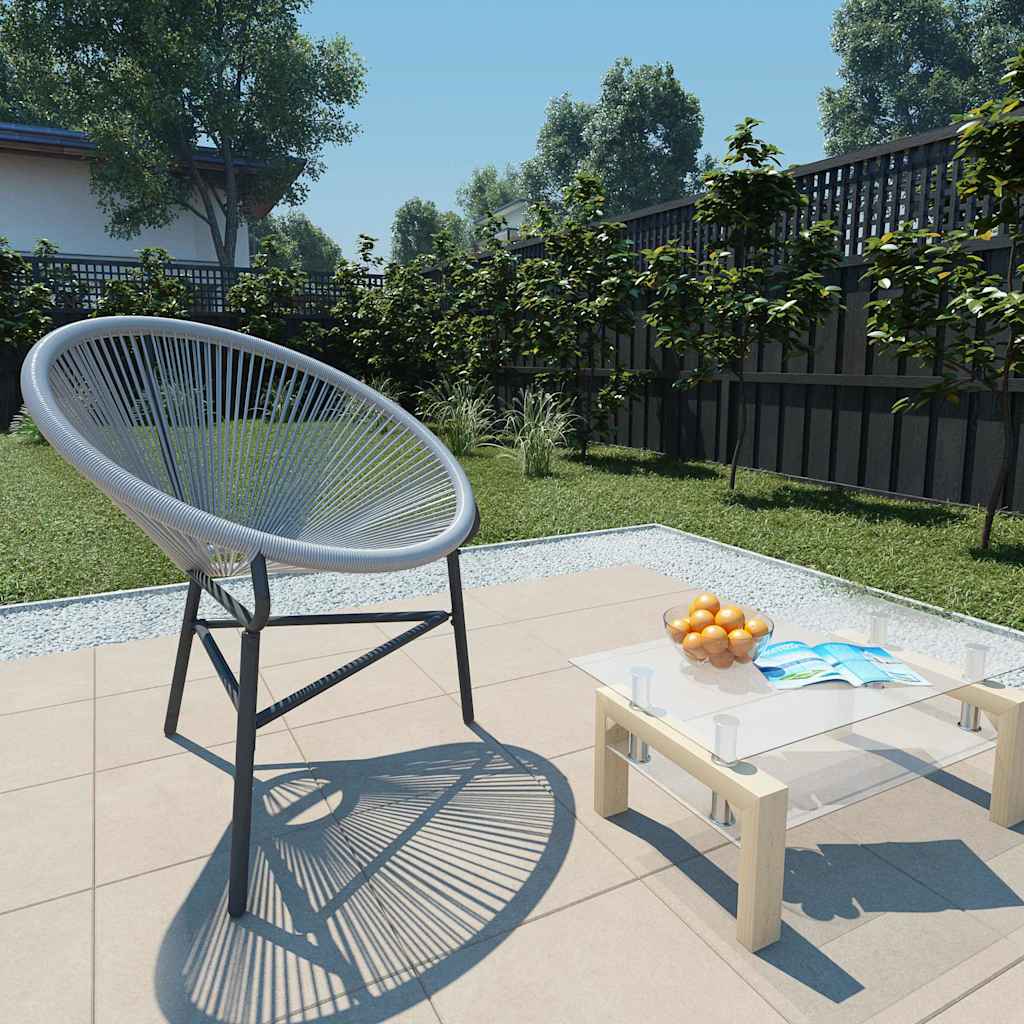vidaXL Garden Moon Chair Poly Rattan Grey 1