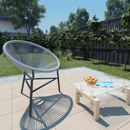 vidaXL Garden Moon Chair Poly Rattan Grey 1