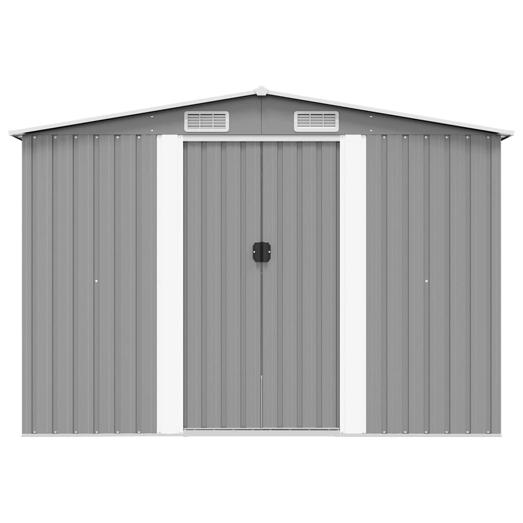 vidaXL Garden Shed 257x298x178 cm Metal Grey 5