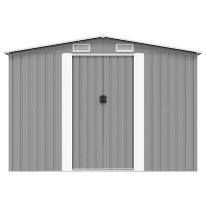 vidaXL Garden Shed 257x298x178 cm Metal Grey 5