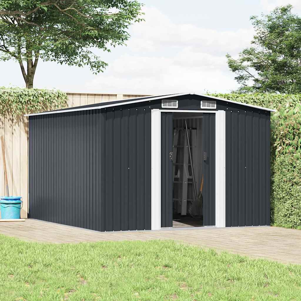 vidaXL Garden Shed 257x298x178 cm Metal Anthracite 2