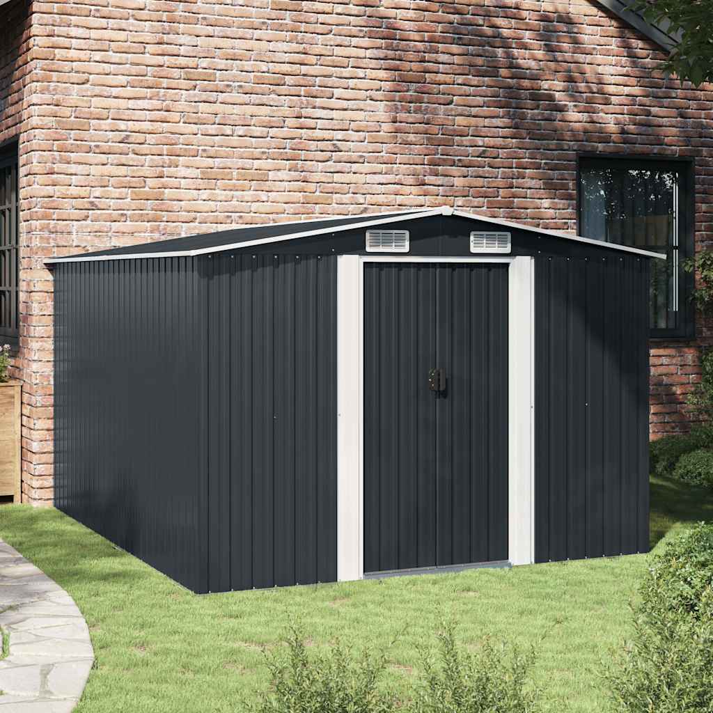 vidaXL Garden Shed 257x298x178 cm Metal Anthracite 3