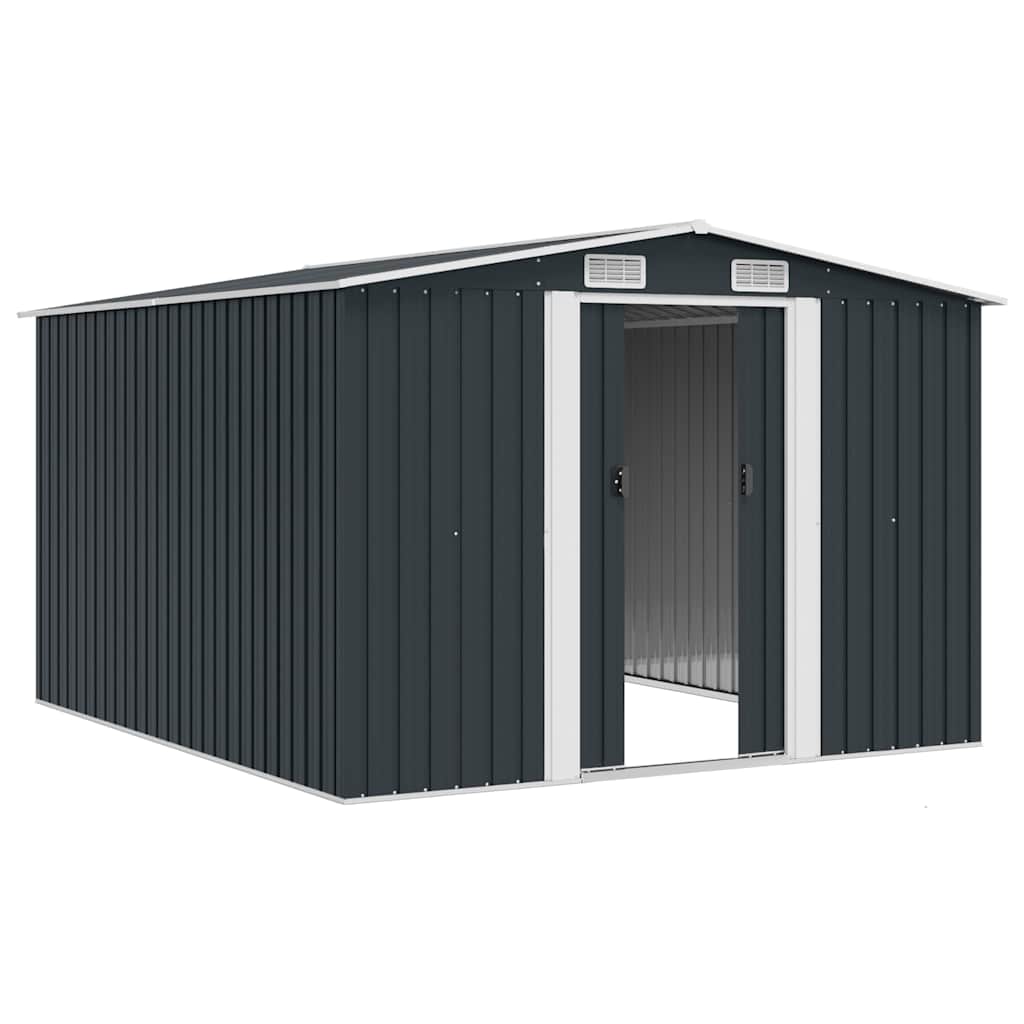 vidaXL Garden Shed 257x298x178 cm Metal Anthracite 4
