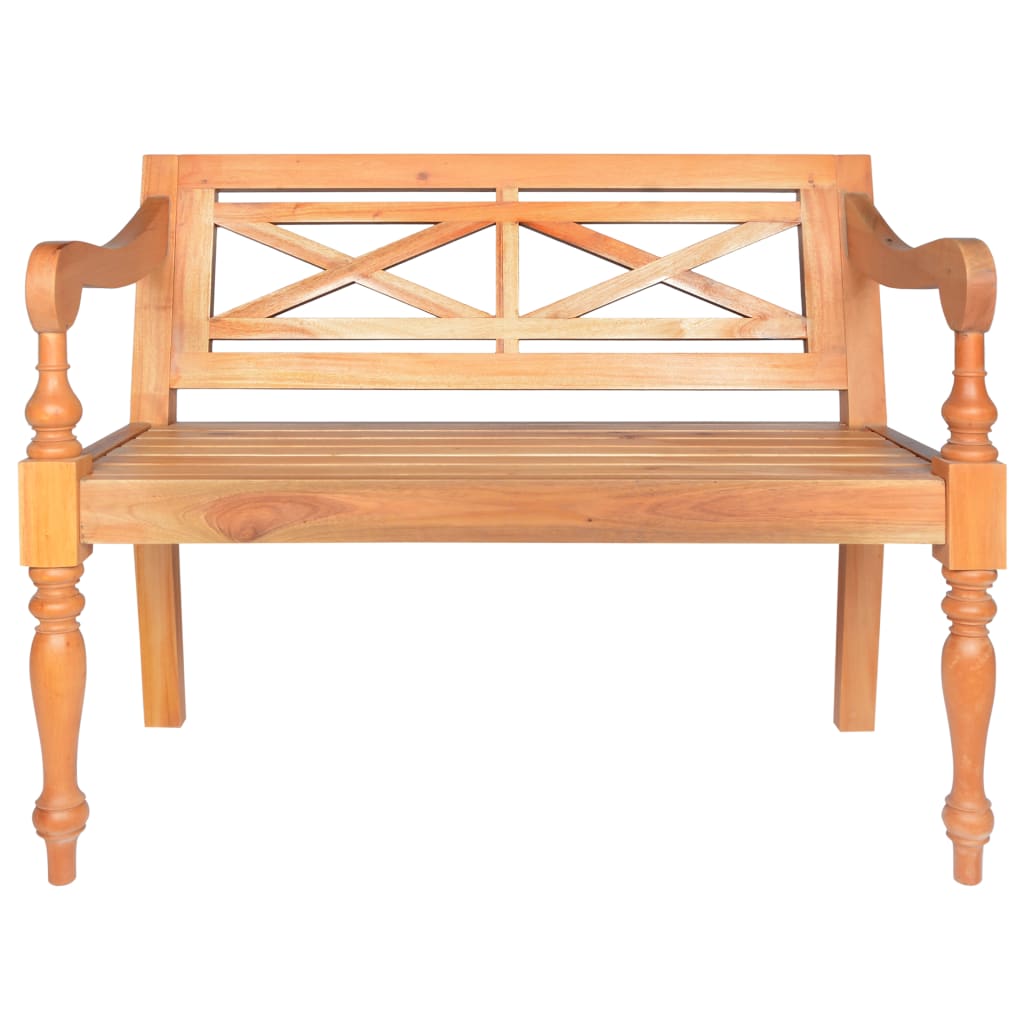 vidaXL Batavia Bench 98 cm Solid Mahogany Wood Light Brown 2
