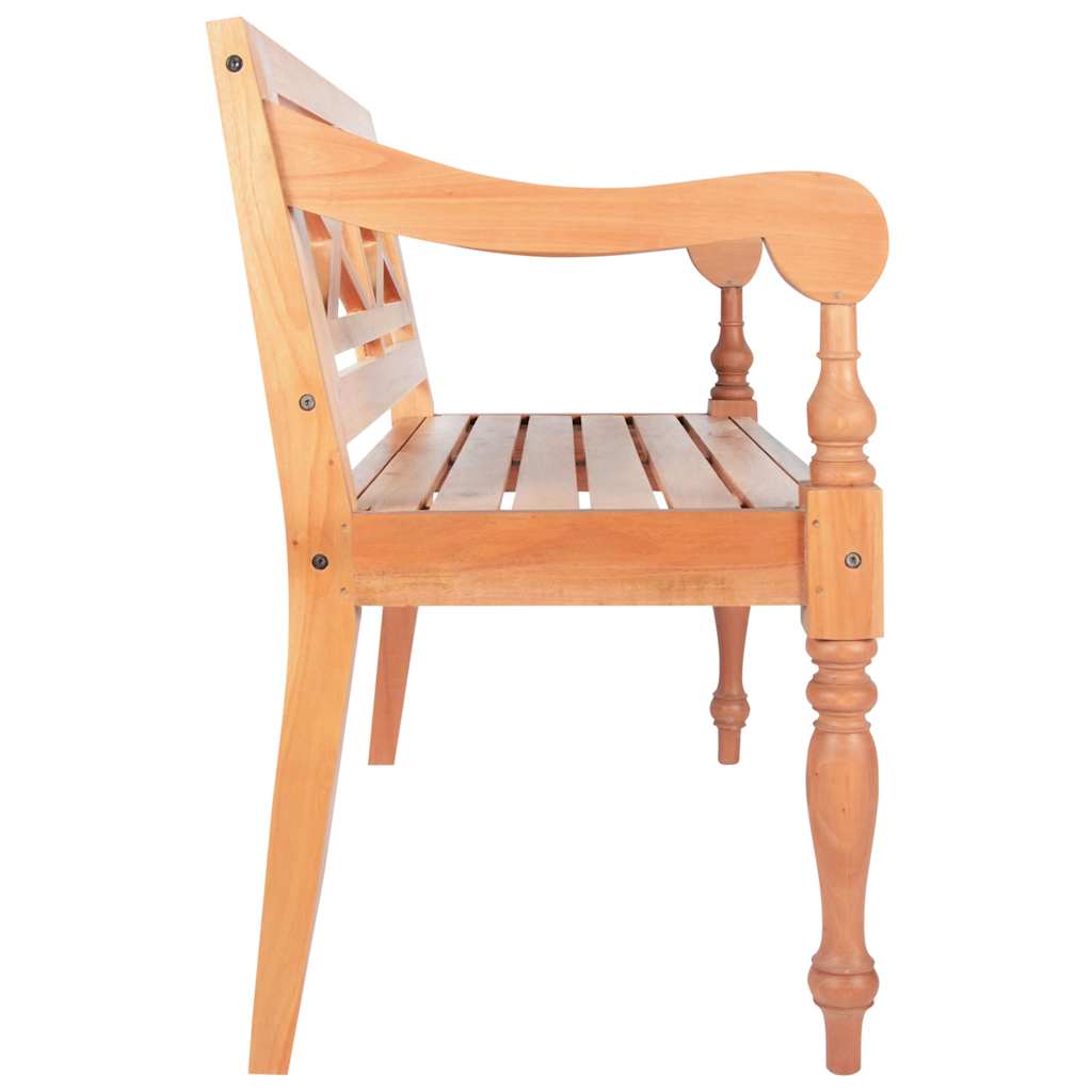 vidaXL Batavia Bench 98 cm Solid Mahogany Wood Light Brown 3